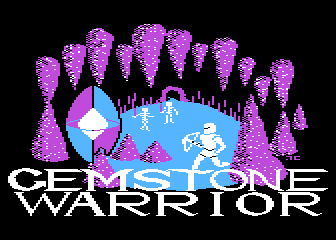 Gemstone Warrior title screen for Atari 400