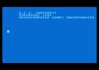 GFS Sorceress title screen for Atari 400