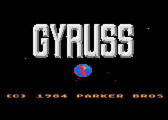 Gyruss title screen for Atari 400