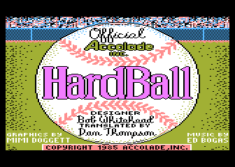 HardBall title screen for Atari XE
