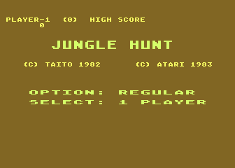 Jungle Hunt title screen for Atari 400