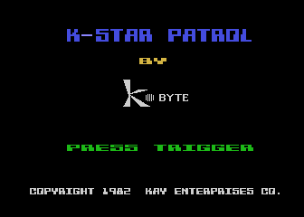 K-Star Patrol title screen for Atari 400