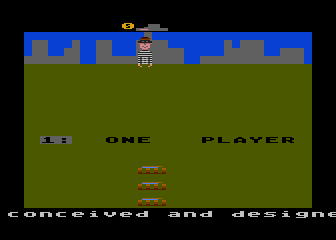 Kaboom title screen for Atari 400