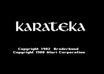 Karateka title screen for Atari XE
