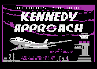 Kennedy Approach title screen for Atari 400
