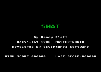 Los Angeles SWAT title screen for Atari 400
