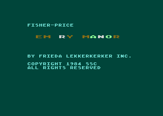 Memory Manor title screen for Atari 400