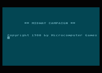 Midway Campaign title screen for Atari 400
