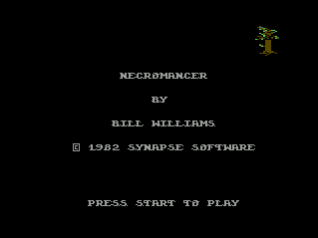 Necromancer title screen for Atari 400