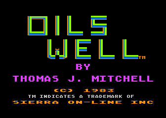 Oil's Well title screen for Atari 400