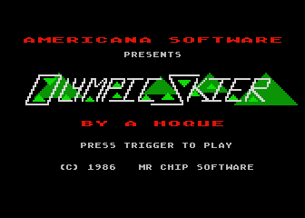Olympic Skier title screen for Atari 400