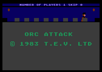 Orc Attack title screen for Atari 400
