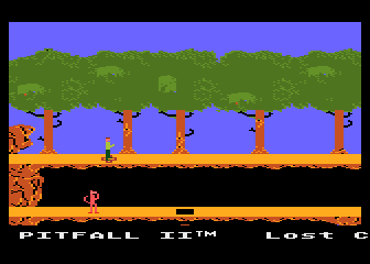 Pitfall II Lost Caverns title screen for Atari 400