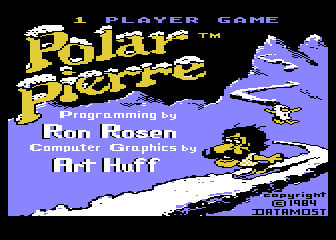 Polar Pierre title screen for Atari 400