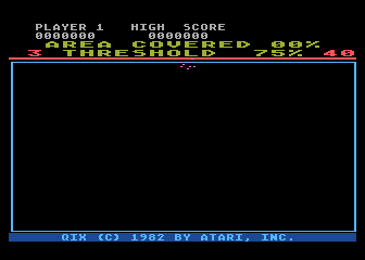 Qix title screen for Atari 400