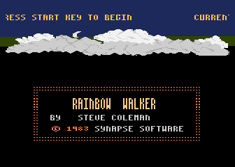 Rainbow Walker title screen for Atari 400