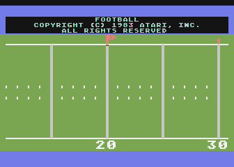 RealSports Football title screen for Atari 400