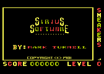 Sneakers title screen for Atari 400