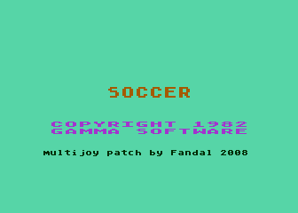 Soccer title screen for Atari 400