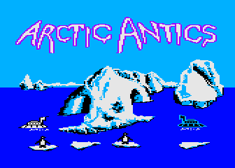 Spy vs Spy: Arctic Antics title screen for Atari 400