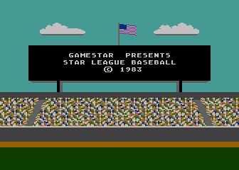 Star League Baseball title screen for Atari 400