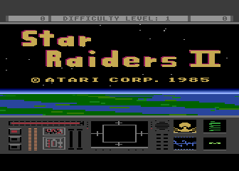 Star Raiders II title screen for Atari XE