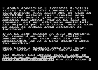 Strange Odyssey title screen for Atari 400
