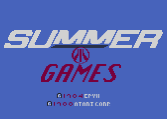 Summer Games title screen for Atari XE