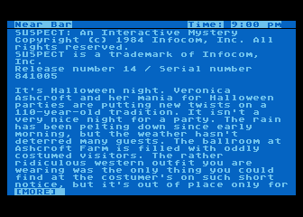 Suspect title screen for Atari 400