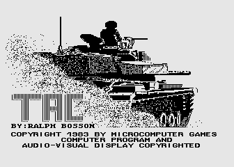 TAC: Tactical Armor Command title screen for Atari 400