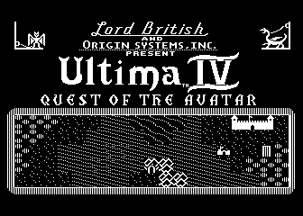 Ultima IV: Quest of the Avatar title screen for Atari 400