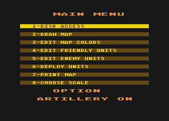 Wargame Construction Set title screen for Atari 400