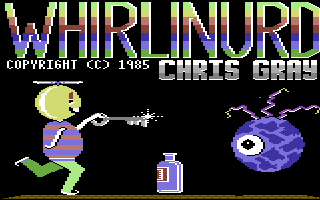 Whirlinurd title screen for Atari 400