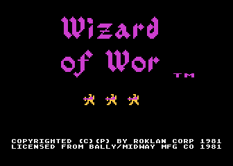 Wizard of Wor title screen for Atari 400