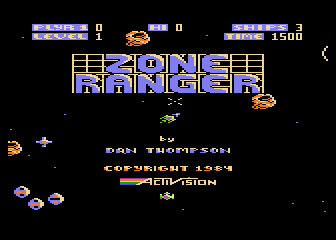 Zone Ranger title screen for Atari 400