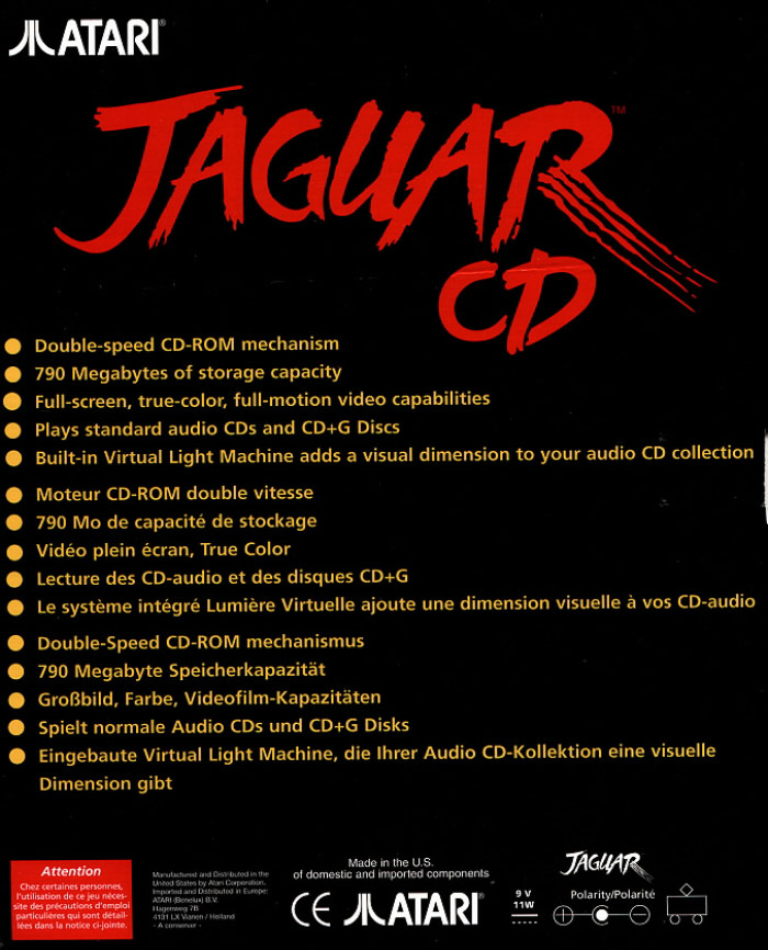 Jaguar CD System box art for Jaguar CD