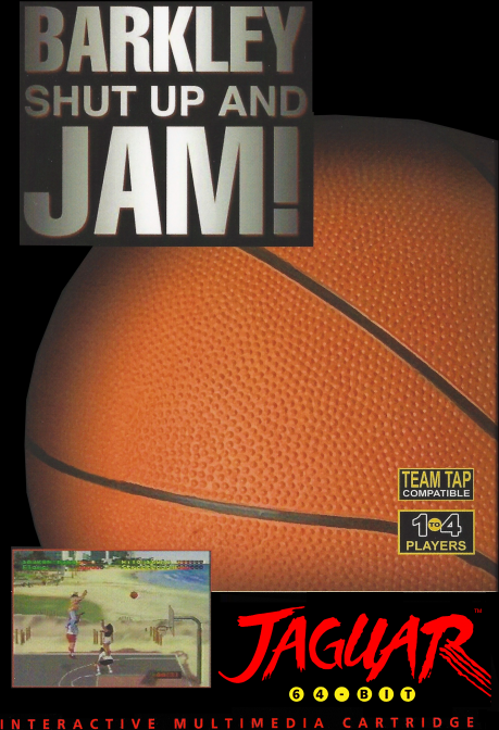 Barkley Shut Up and Jam box art for Jaguar