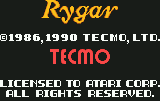 Rygar title screen for Atari Lynx