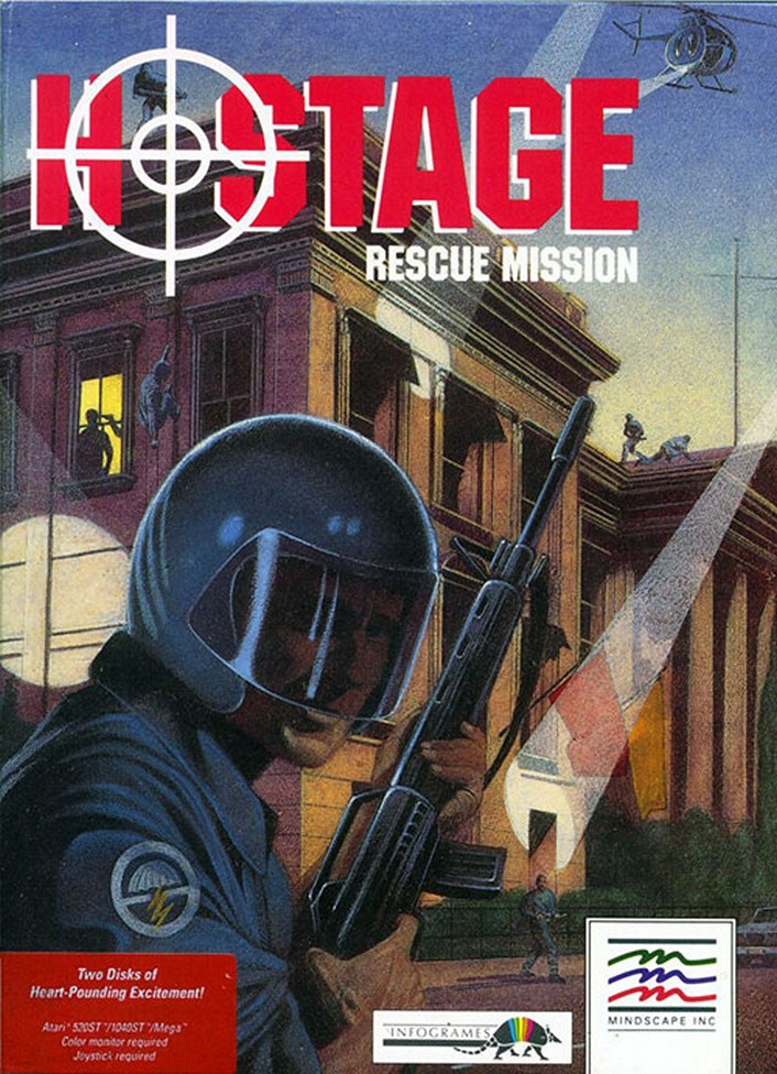 Hostages box art for Atari ST