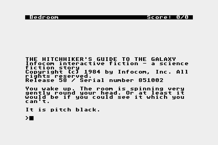 The Hitchhikers Guide To The Galaxy screenshot 2 for Atari ST