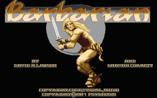 Barbarian title screen for Atari ST