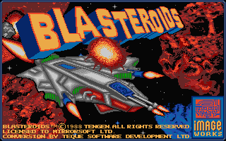 Blasteroids title screen for Atari ST