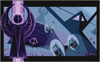 Cybercon III title screen for Atari ST