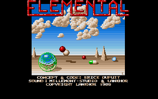 Elemental title screen for Atari ST