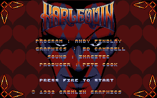 Harlequin title screen for Atari ST