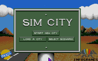 SimCity title screen for Atari ST