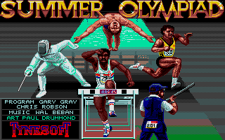 Summer Olympiad title screen for Atari ST