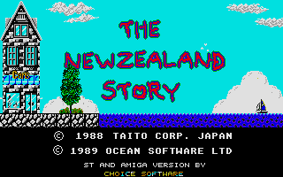 The New Zealand Story title screen for Atari ST