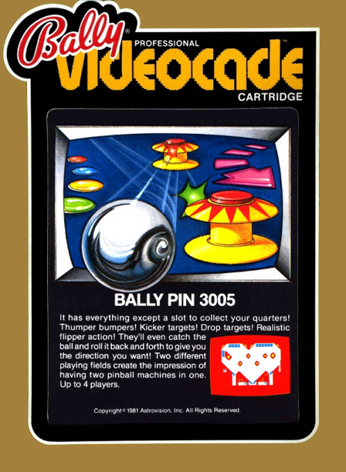 Bally Pin box art for Bally Astrocade