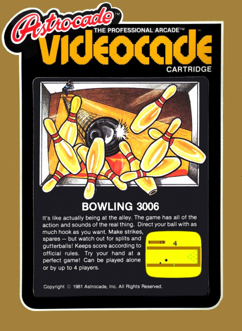 Bowling box art for Bally Astrocade